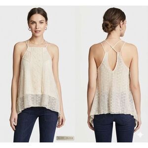 Alice + Olivia Ravenna Cami Top Size Large Embroidered Lace Fairycore Ivory